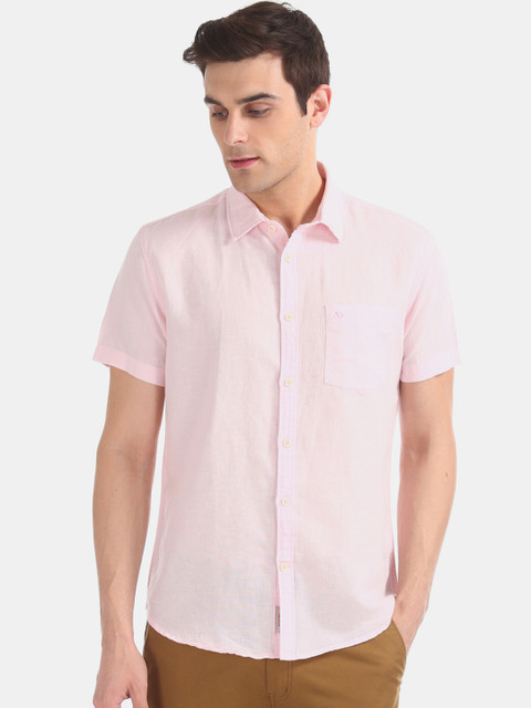 

AD By Arvind Men Pink Slim Fit Solid Casual Shirt