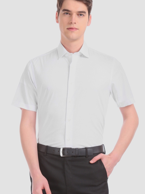 

AD By Arvind Men White Regular Fit Solid Formal Shirt