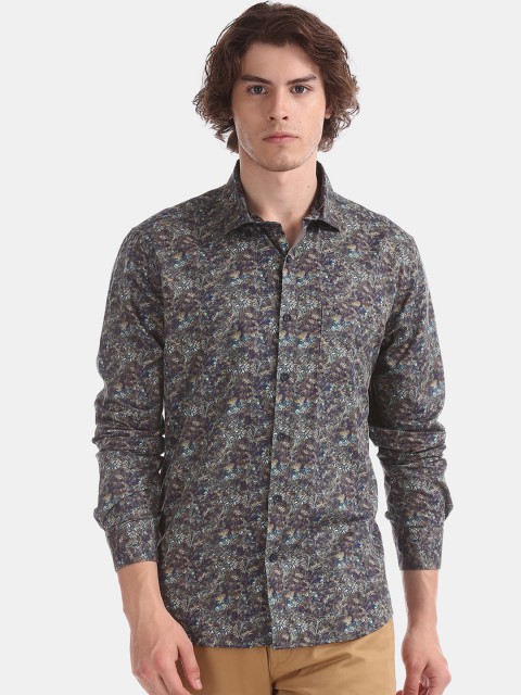 

AD By Arvind Men Multicoloured Slim Fit Printed Casual Shirt, Multi