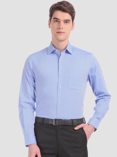 

AD By Arvind Men Blue Regular Fit Ditsy Patterned Formal Shirt