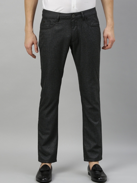 

RARE RABBIT Men Grey Regular Fit Solid Regular Trousers