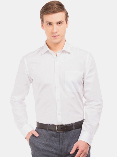 

AD By Arvind Men White Slim Fit Solid Casual Shirt