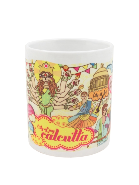 

Chumbak White & Yellow Printed Calcutta Coffee Mug