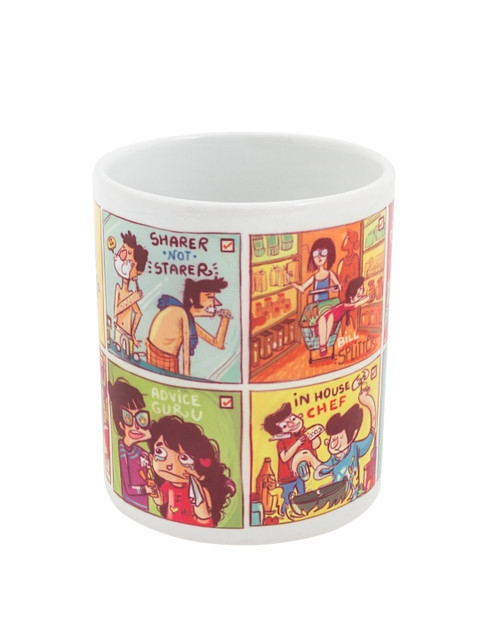 

Chumbak Yellow & Purple Printed Roomies For Life Coffee Mug