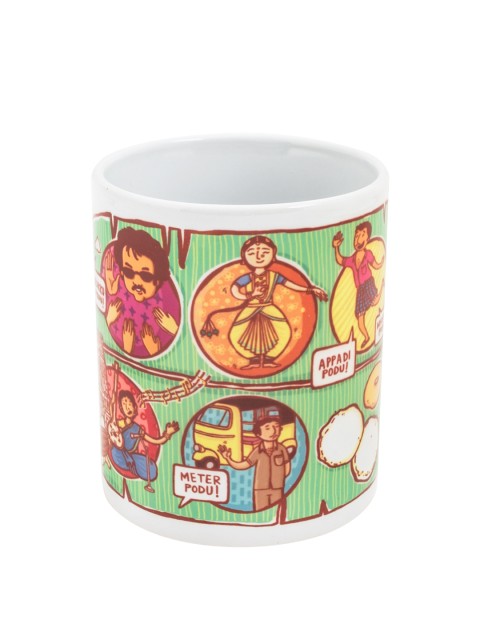 

Chumbak Green & Yellow Printed Chennai On Leaf Coffee Mug