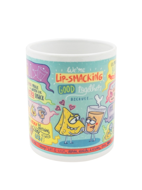 

Chumbak Blue & Yellow Printed Chai Samosa Coffee Mug