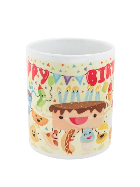 

Chumbak Yellow & Red Printed Happy Budday Coffee Mug