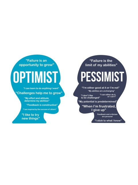 

rawpockets Multicolored Optimist vs Pessimist Quotes Wall Stickers, Multi