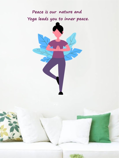 

rawpockets Multicolored Yoga Quotes Wall Stickers, Multi