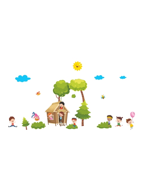 

rawpockets Multicolored Kids Play Activities Wall Stickers, Multi