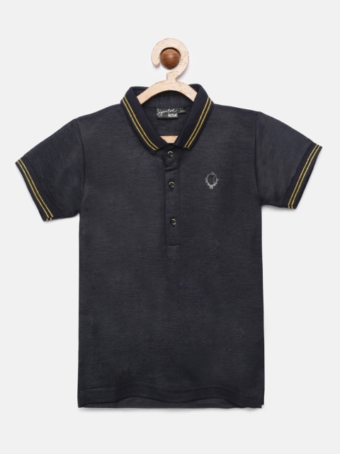 

Actuel Boys Navy Blue Solid Polo Collar T-shirt
