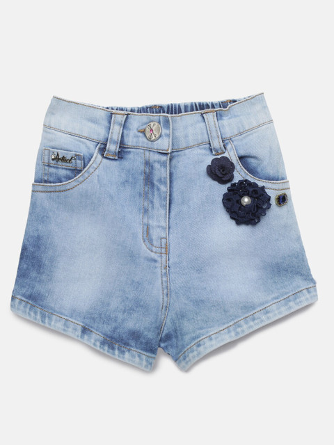

Actuel Girls Blue Washed Regular Fit Denim Shorts