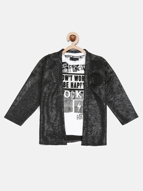 

Actuel Boys Black Solid Open Front Jacket