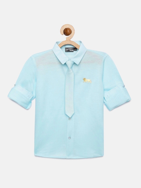 

Actuel Boys Blue Regular Fit Solid Casual Shirt