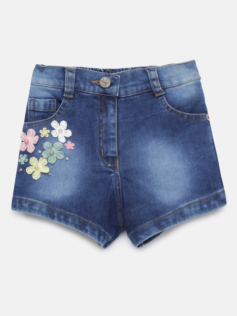 

Actuel Girls Blue Washed Regular Fit Denim Shorts