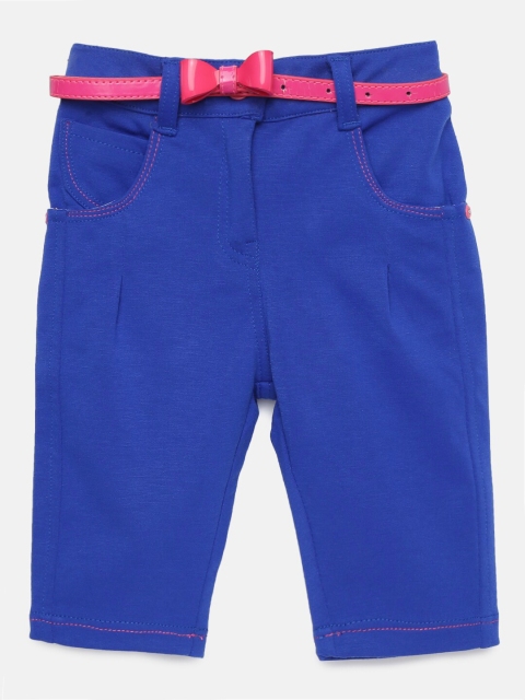 

Actuel Girls Blue Solid Regular Fit Capris