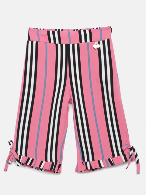 

Actuel Girls Pink Striped Regular Fit Capris