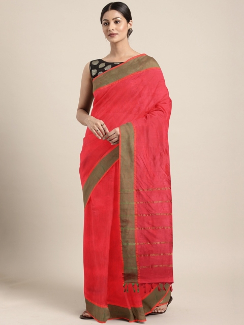 

The Chennai Silks Classicate Red Solid Polycotton Saree