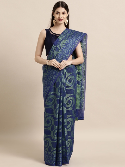 

The Chennai Silks Classicate Blue & Green Supernet Woven Design Kota Saree