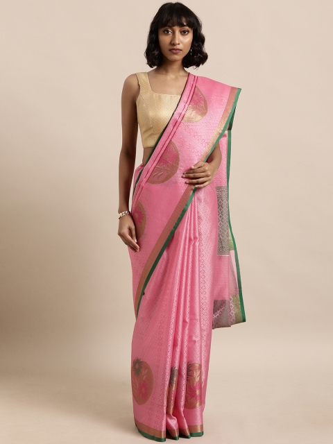 

The Chennai Silks Pink Woven Design Organza Saree