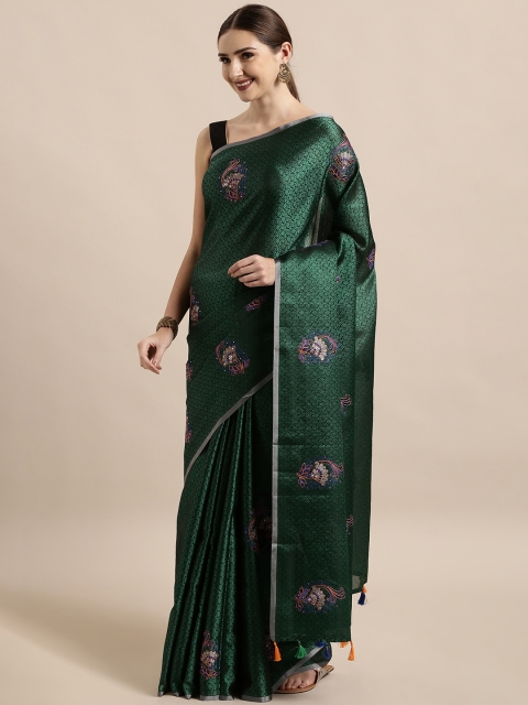 

The Chennai Silks Teal Embroidered Organza Saree