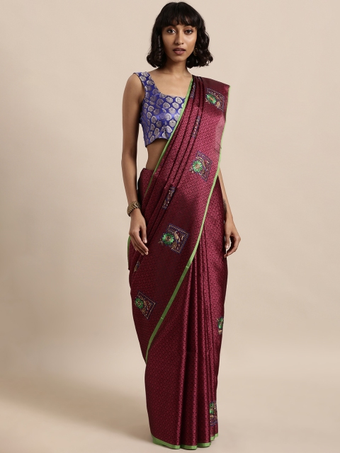 

The Chennai Silks Classicate Magenta Pink Woven Design Organza Saree