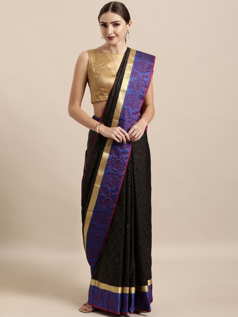

The Chennai Silks Classicate Black & Blue Pure Silk Woven Design Arani Saree