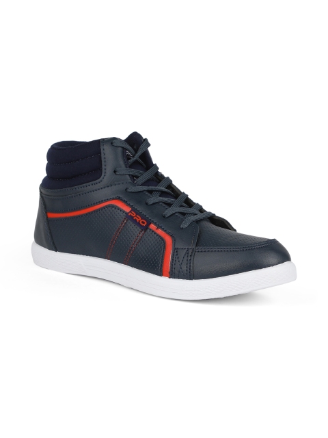 

Khadims Men Navy Blue Solid Synthetic Mid-Top Sneakers