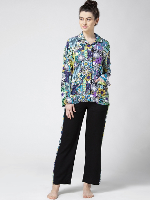 

ADORENITE Women Multicoloured Printed Night suit, Multi
