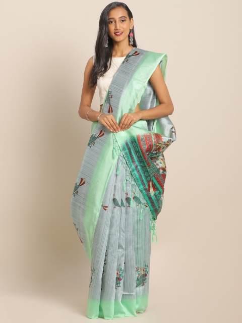 

KALINI Green Printed Art Silk Saree