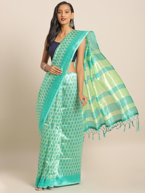 

KALINI Sea Green Printed Art Silk Saree