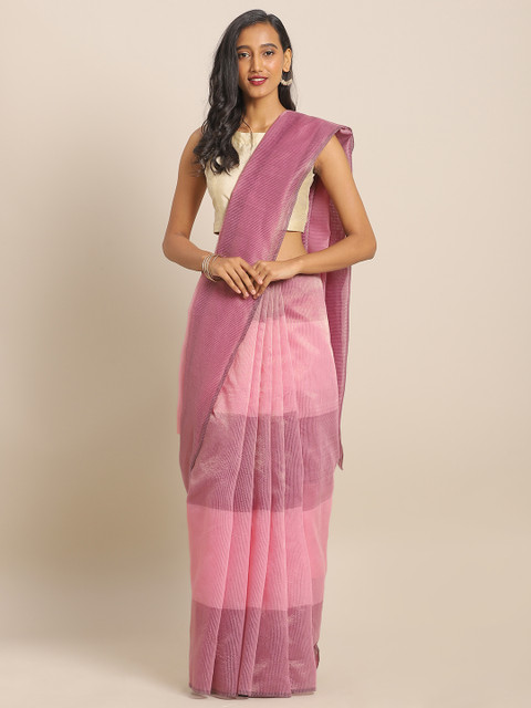 

KALINI Pink Striped Saree