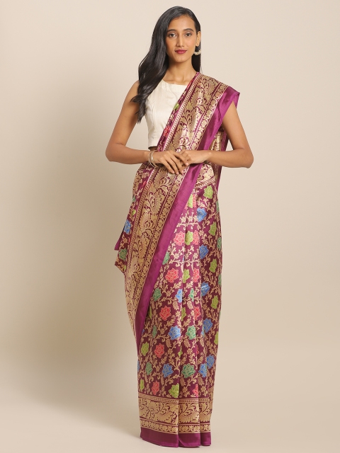 

KALINI Purple & Beige Art Silk Printed Saree