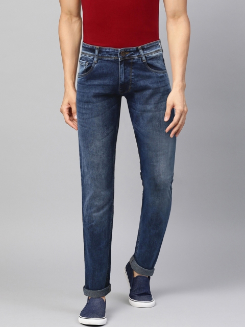 

Park Avenue Men Navy Blue Tapered Fit Mid-Rise Clean Look Stretchable Jeans