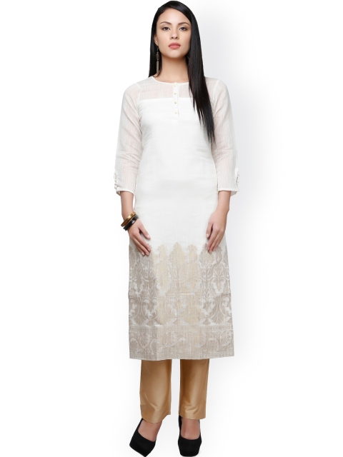 

Abhishti White Chanderi Kurta