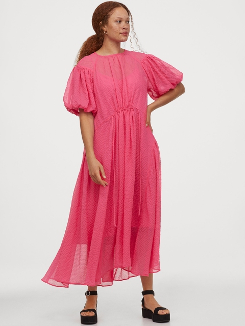 

H&M Women Pink Solid Wide Dress