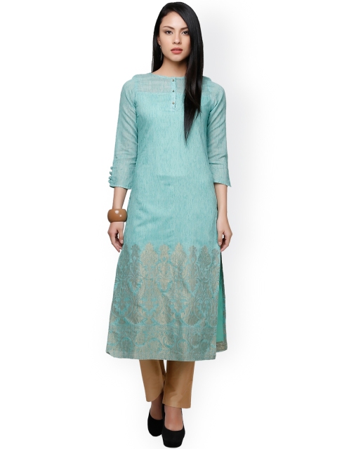 

Abhishti Green Chanderi Kurta
