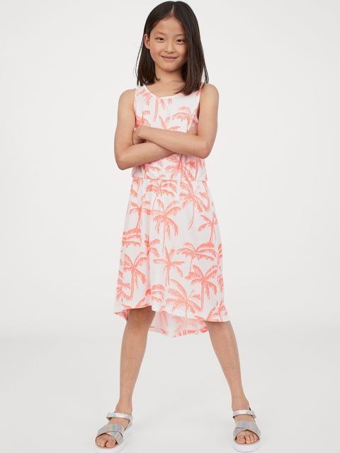 

H&M Girls Printed Sleeveless Jersey Dress, Orange