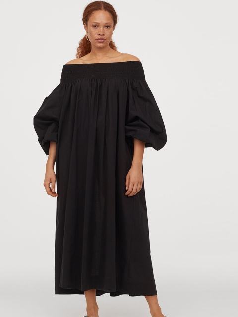 

H&M Women Black Solid Off-the-Shoulder Dress