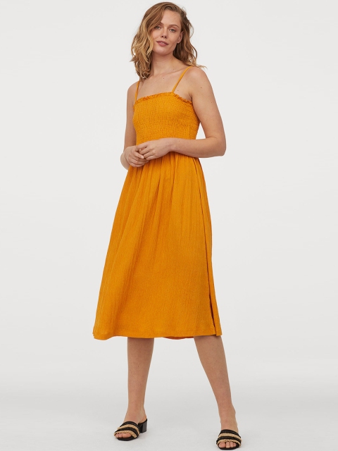 

H&M Mustard Yellow Crinkled Dress