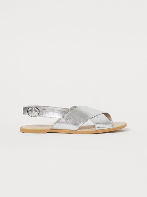 

H&M Women Silver Solid Flats