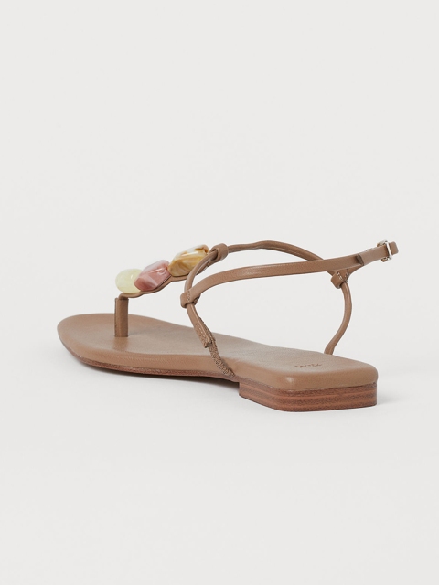 

H&M Women Brown Embellished Sandals
