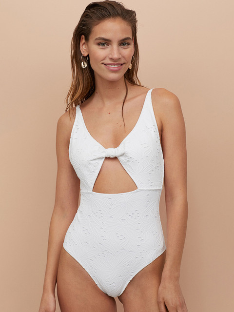

H&M White Cut-Out Swimsuit