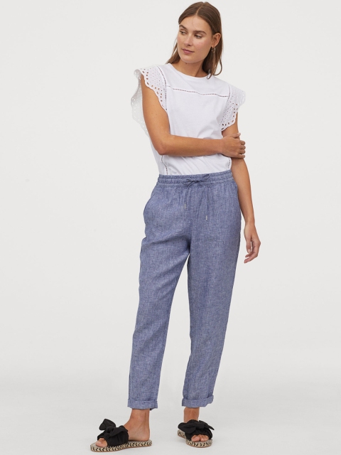 

H&M Linen joggers, Blue