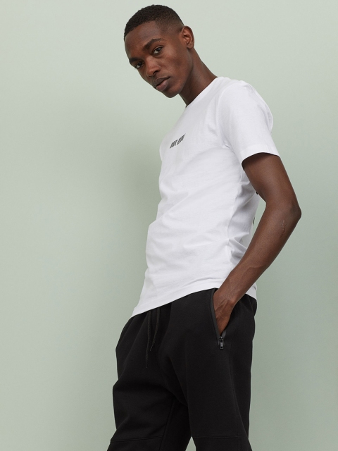 

H&M Men White Printed T-shirt