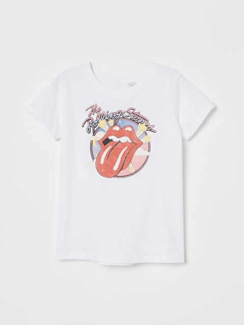 

H&M Kids White Printed T-shirt