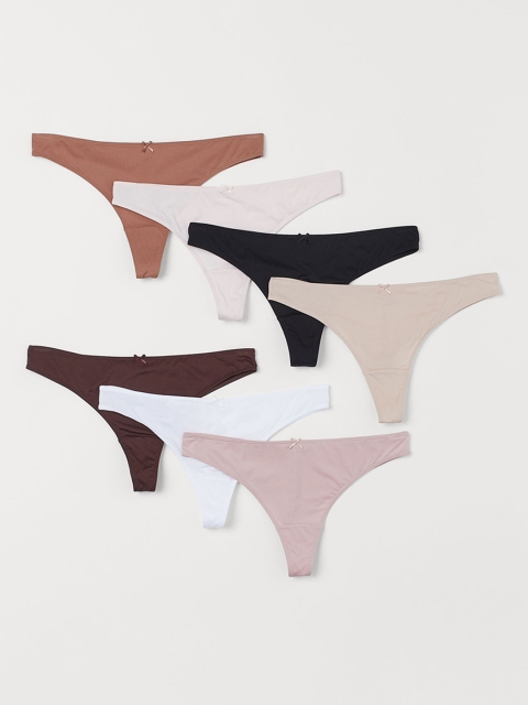 

H&M Women 7-Pack Brazilian Briefs, White