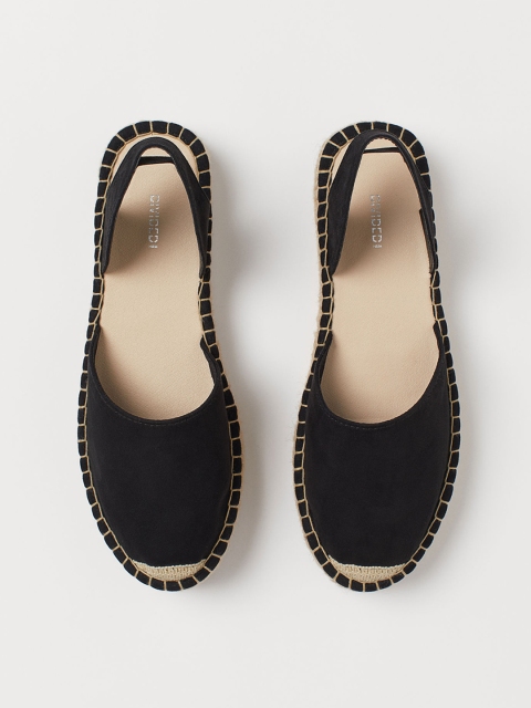 

H&M Women Black Solid Slingback Espadrilles