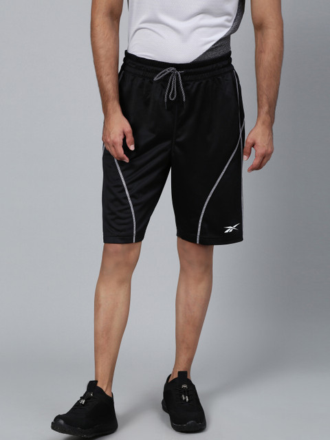 

Reebok Men Black Solid Slim Fit Myt Training Shorts
