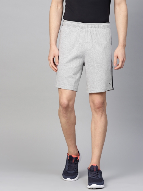 

Reebok Men Grey Melange Solid Training Essentials Shorts